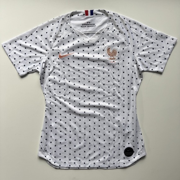 Nike Tops - NIKE FFF France 2019 Away Jersey Womens Small Slim Fit Breathable Dri-Fit